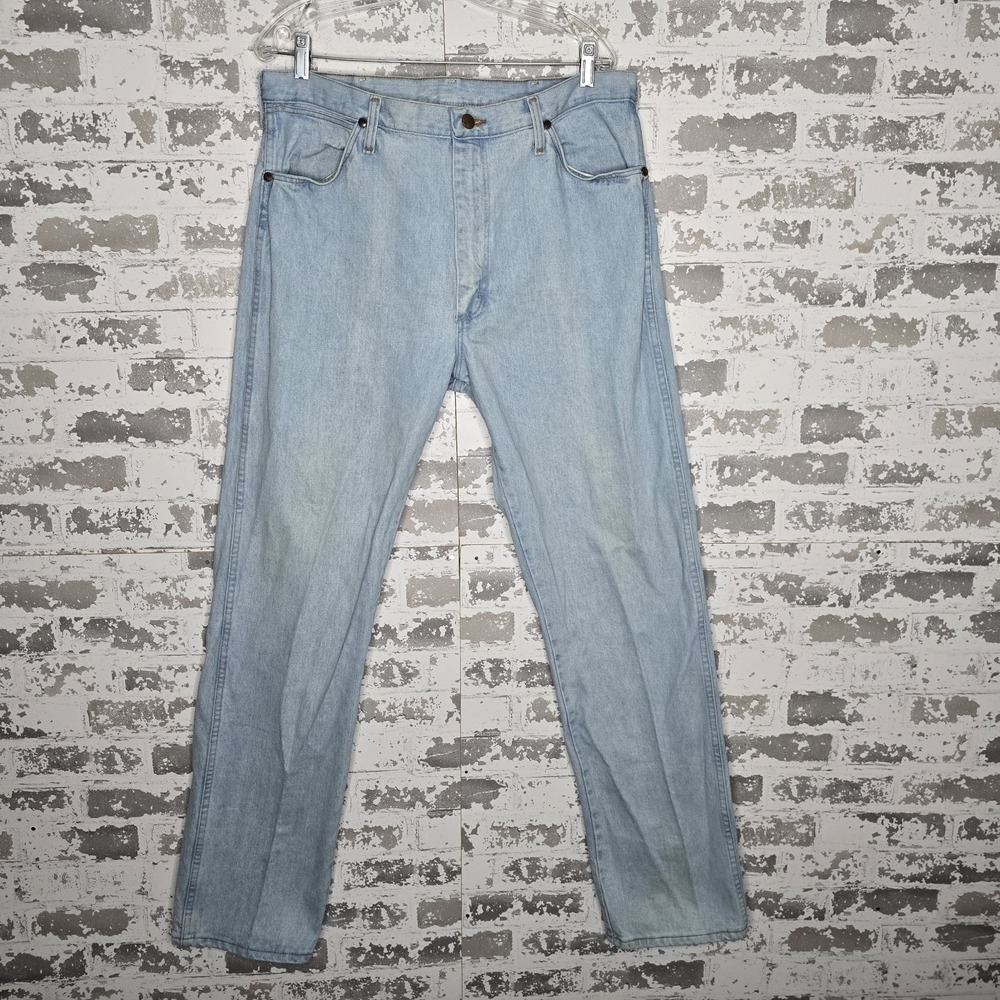 Wrangler Jeans Mens 36x34 Vintage Cowboy Cut 13MWZGH Bleach Wash Made In USA